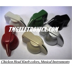 KNOB BASE 20MM ,Chicken Head Knob,Colors Musical Instruments, CABEÇA DE GALINHA - KNOB,Chicken Head - 20mm,Eixo 6,3mm - Cor Preto